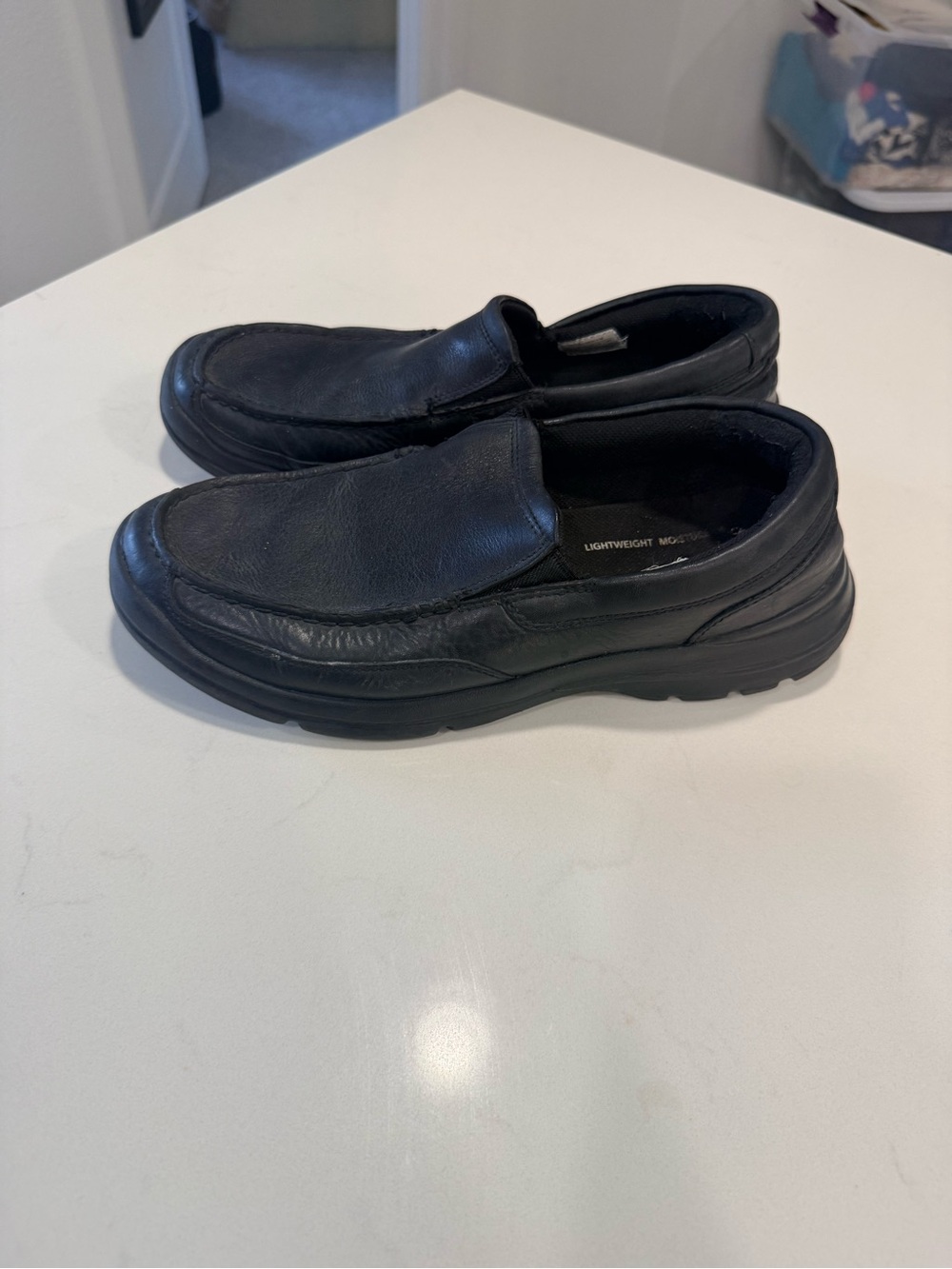 Rockport Black Leather Slip-On Loafers